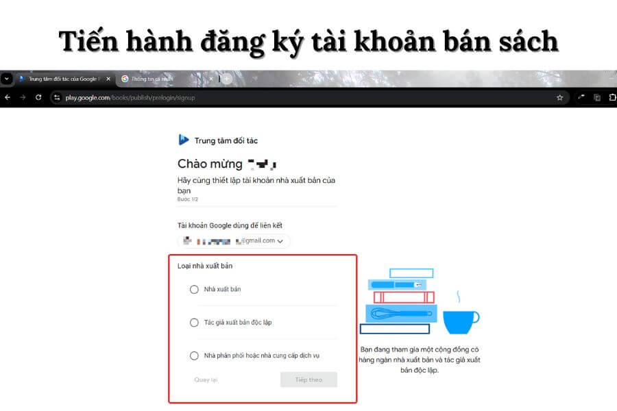 Thiết lập hồ sơ thanh toán của người bán sách